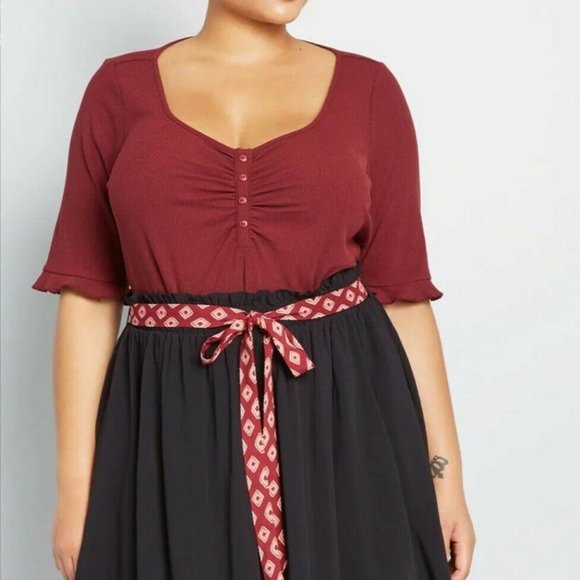 ModCloth Added Enjoyment Sash Pull On Mini Skirt M - Picture 5 of 5